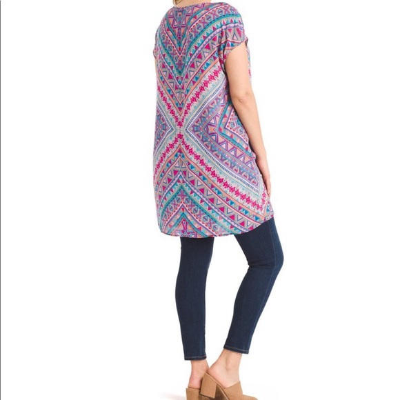 Tolani multi-colored Trinity tunic, 100% modal - Picture 6 of 11